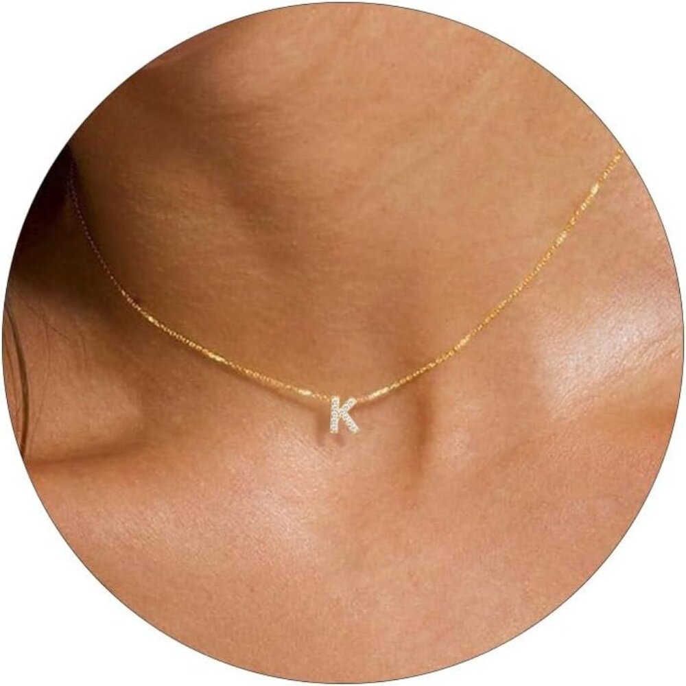 Timeless Gold Plated Initial Choker Necklace - Ad… - image 1